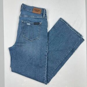 Calvin Klein High Rise Jeans Women's 28 Embroidered Distressed Loose Fit  Faded